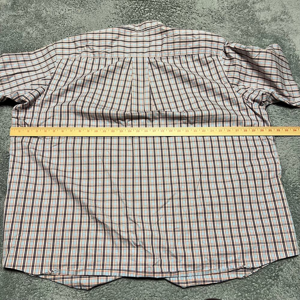 Duluth Trading Shirt Men 3XL Blue Orange Plaid Wrinkle Fighter Short Sleeve - Picture 5 of 8